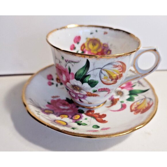 Royal Stafford England Tea Cup & Saucer set #1841 Floral Bouquet - Picture 2 of 16